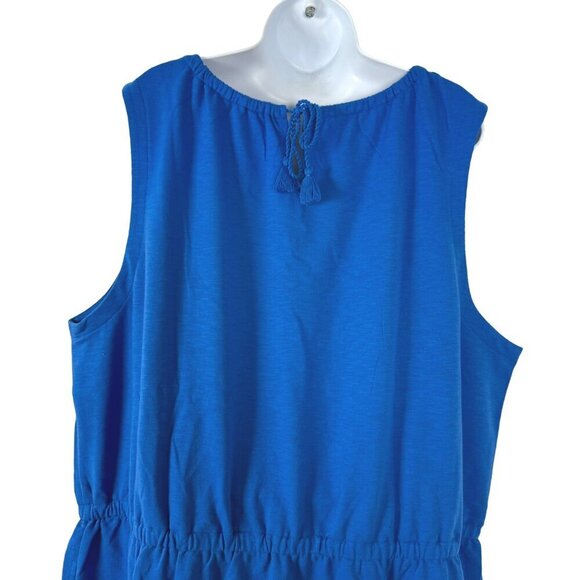 T By Talbots Dress‎ Womens 3X Blue Sleeveless Cotton Polyester NWT DR-1597 - Picture 5 of 9